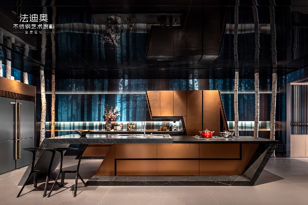 高级大气！180㎡望江大平层法迪奥不锈钢全屋定制太好看了，快来抄作业啦~